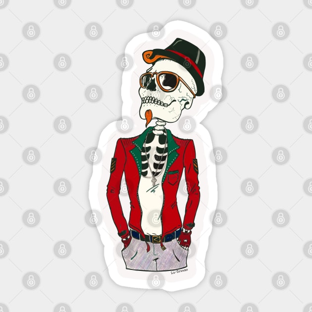 Hipster Skeleton. Sticker by LuDreams
